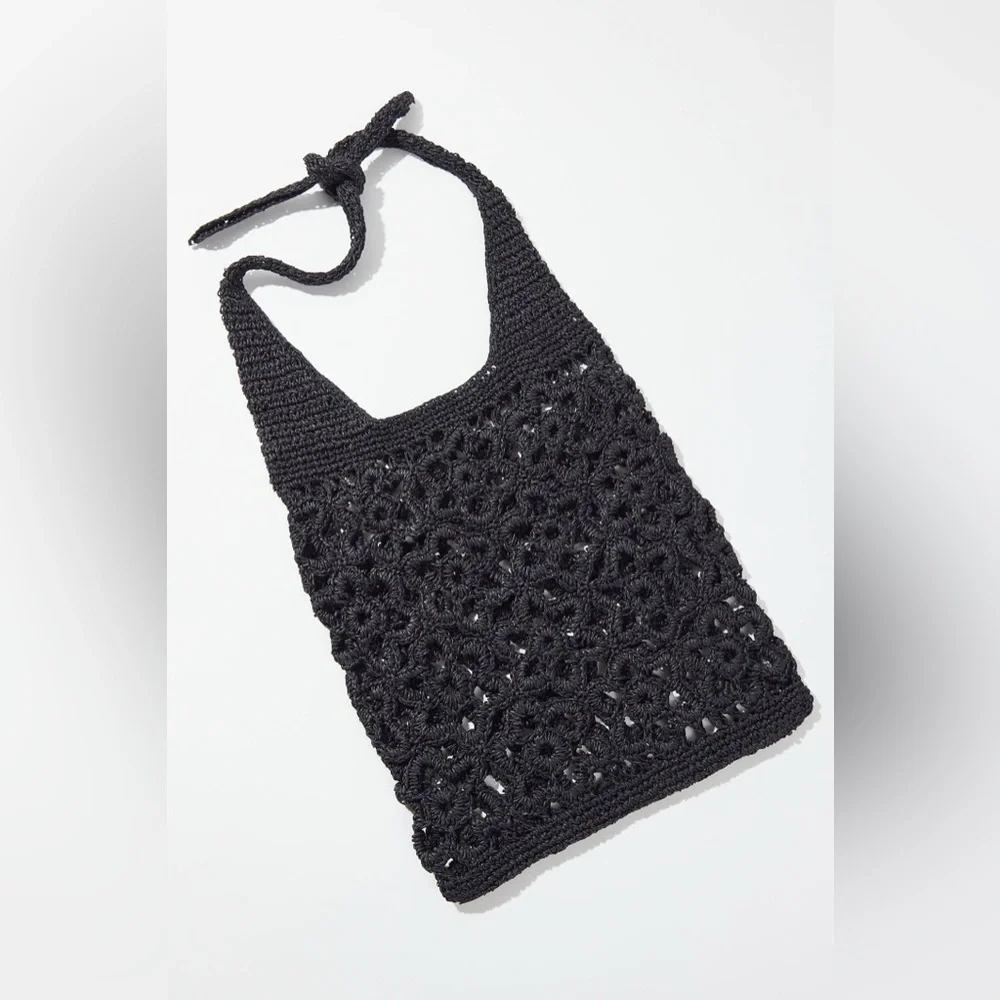 Urban Outfitters UO black raffia hobo woven bag purse farmers market new tags
